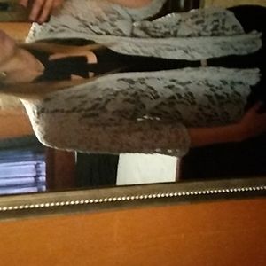 Blue short sleeve lace overlay